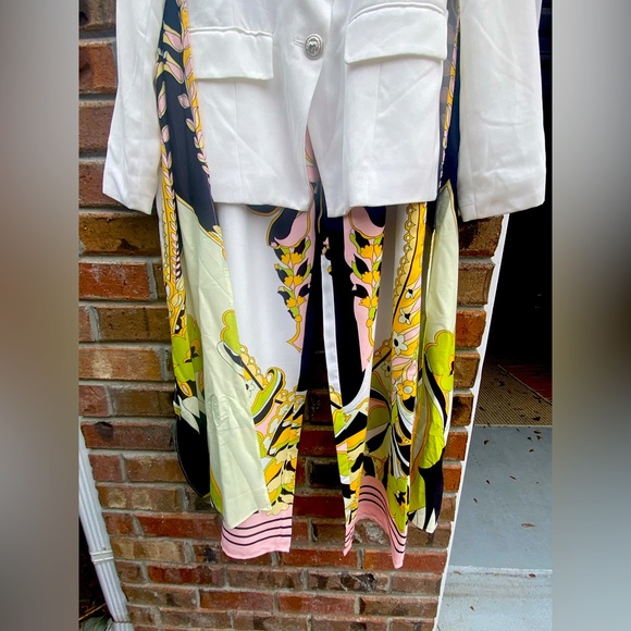 Lilly’s Kloset Floral Pant Blazer Set with Scarf Tie SMALL NWT - Picture 3 of 16